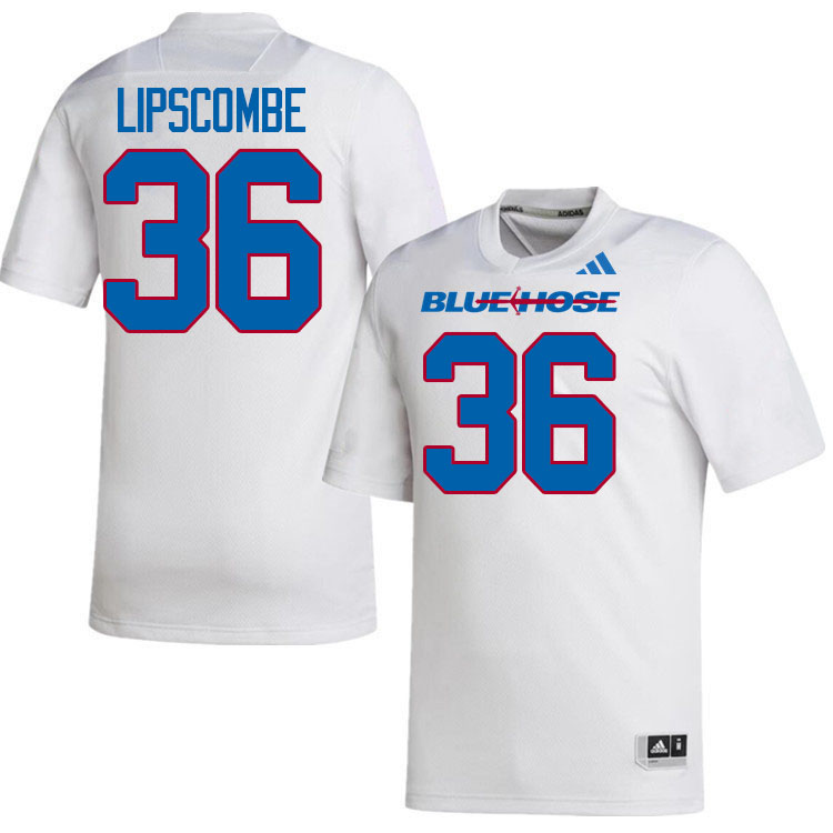 Presbyterian Blue Hose #36 Peter Lipscombe College Football Jerseys,Uniforms-White
